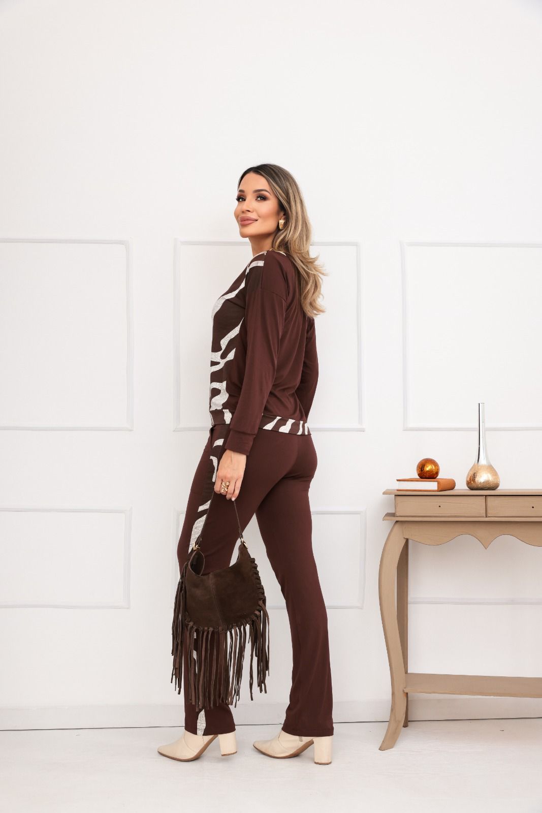 Conjunto Zadar - Marrom Estampado