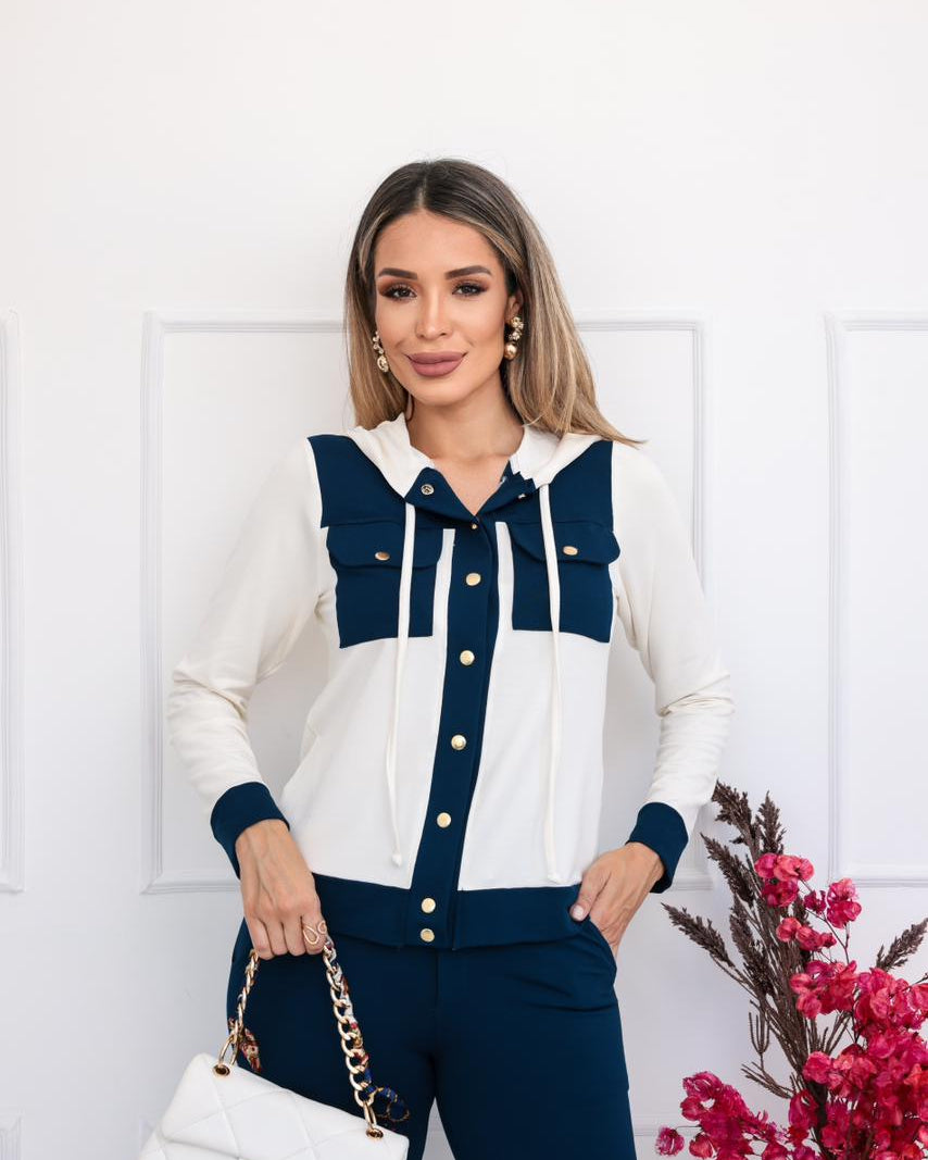 Conjunto Zurique - Azul marinho e Off