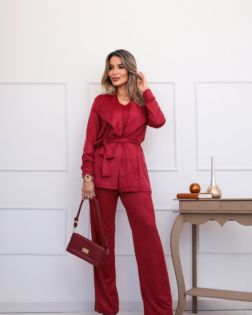 Conjunto Suede - Vermelho