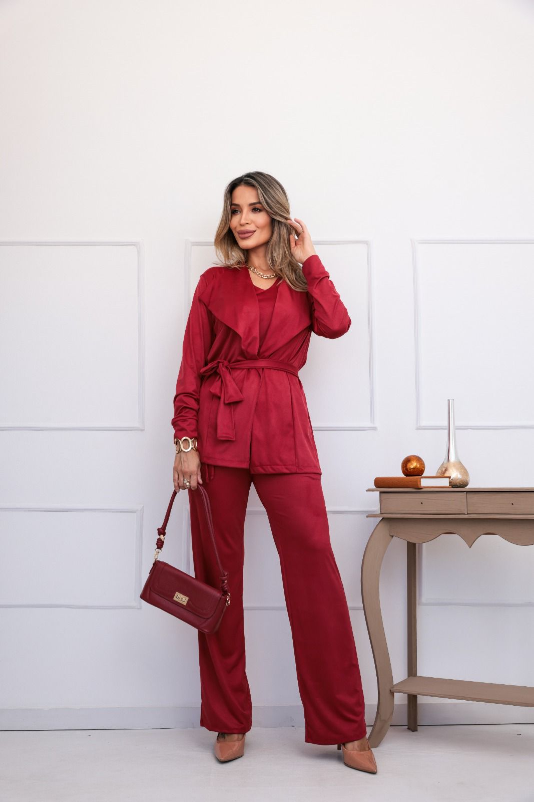Conjunto Suede - Vermelho