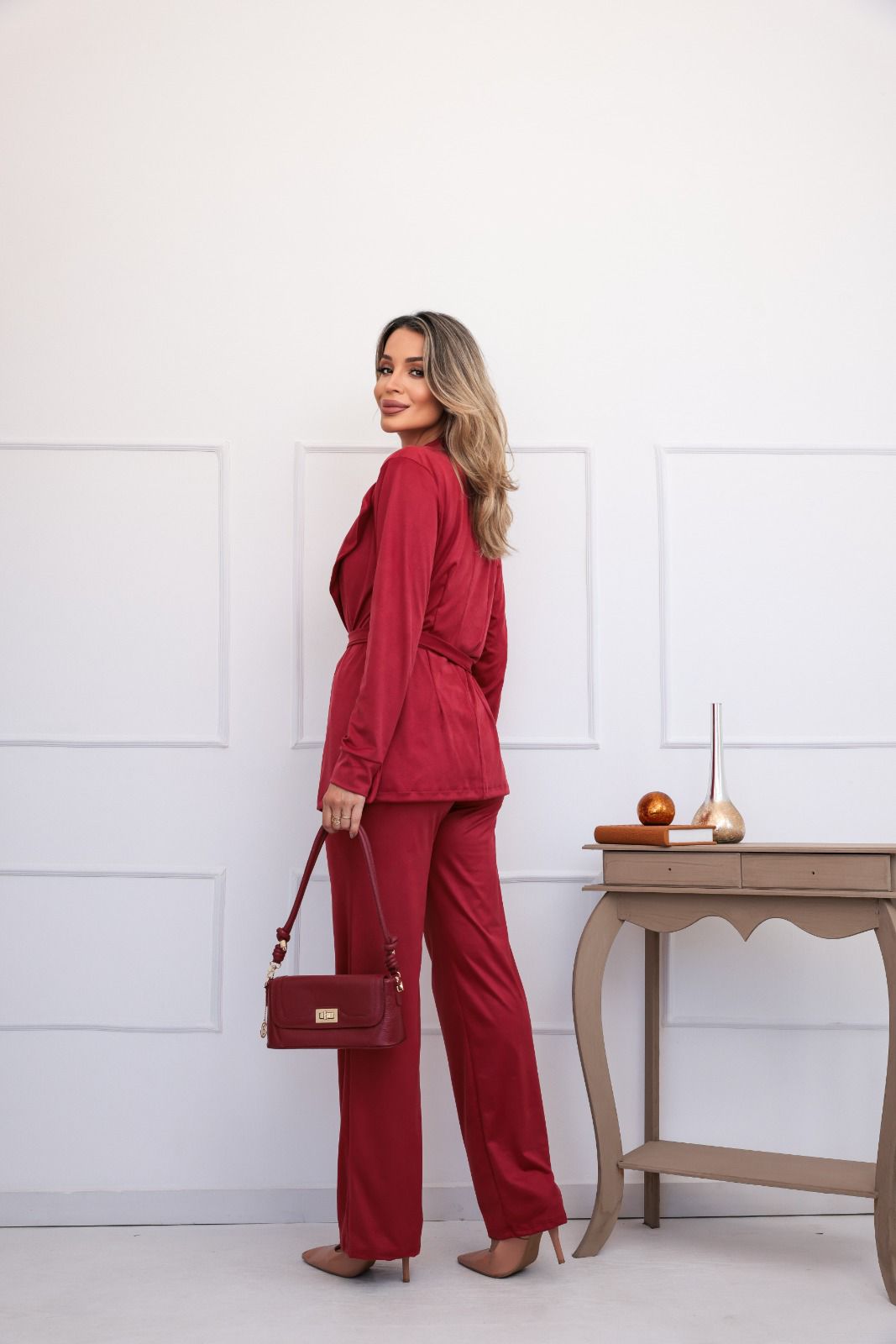 Conjunto Suede - Vermelho