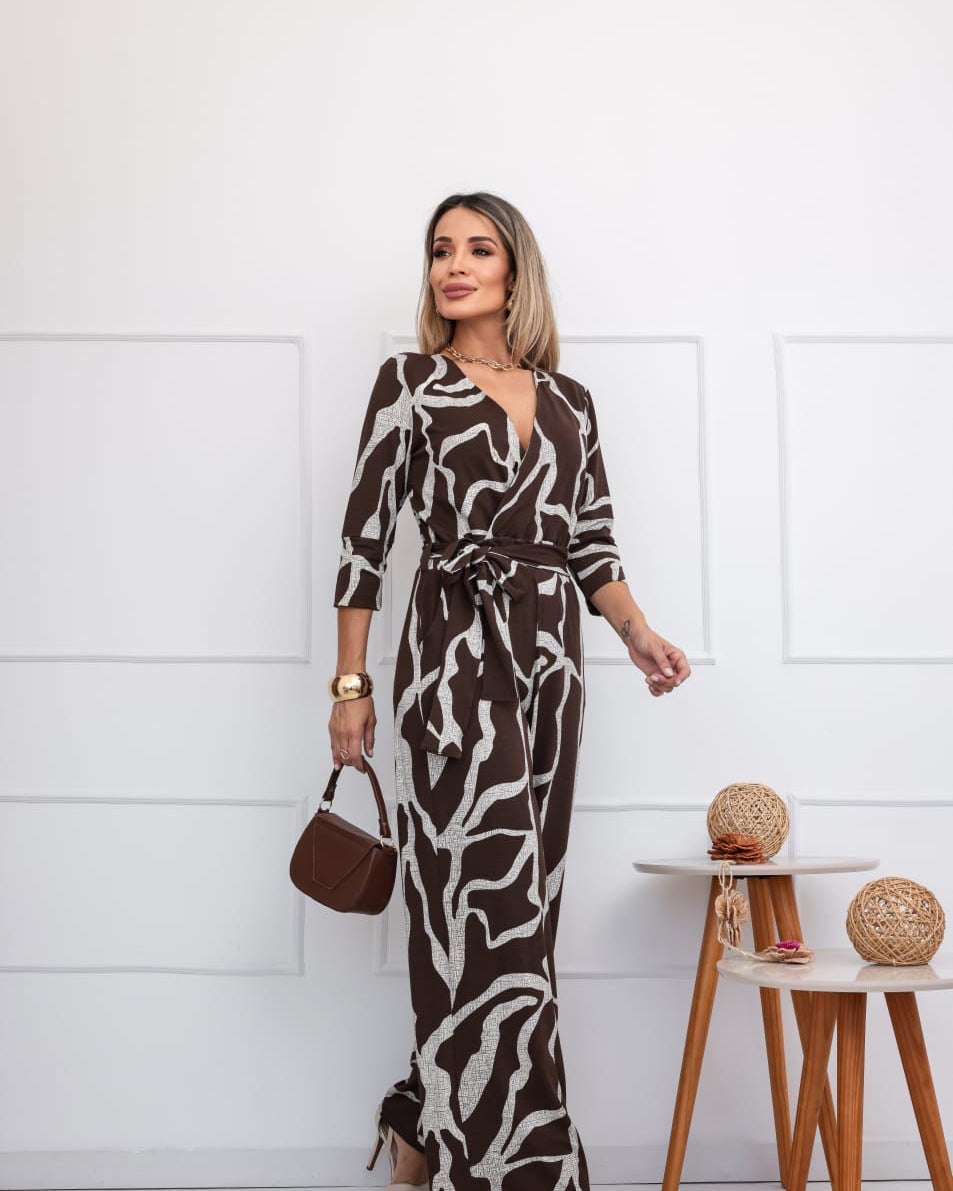 Macacão Argo - Animal Print Marrom