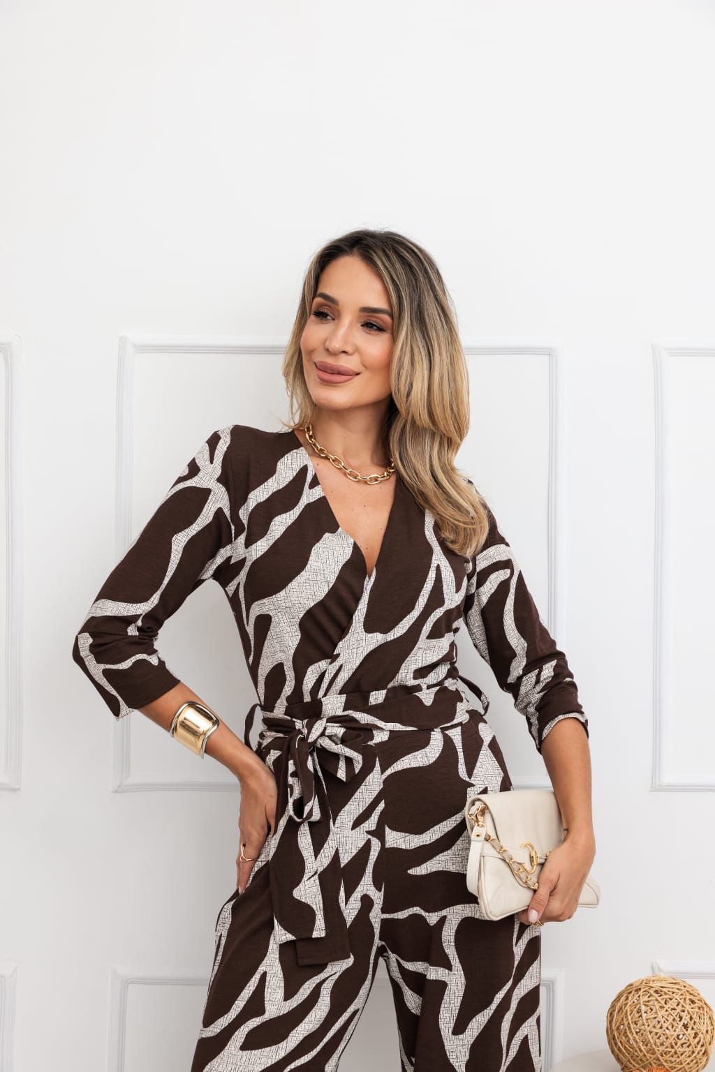 Macacão Argo - Animal Print Marrom
