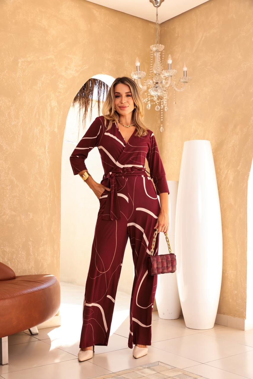 Macacão Argo - Estampado Marsala