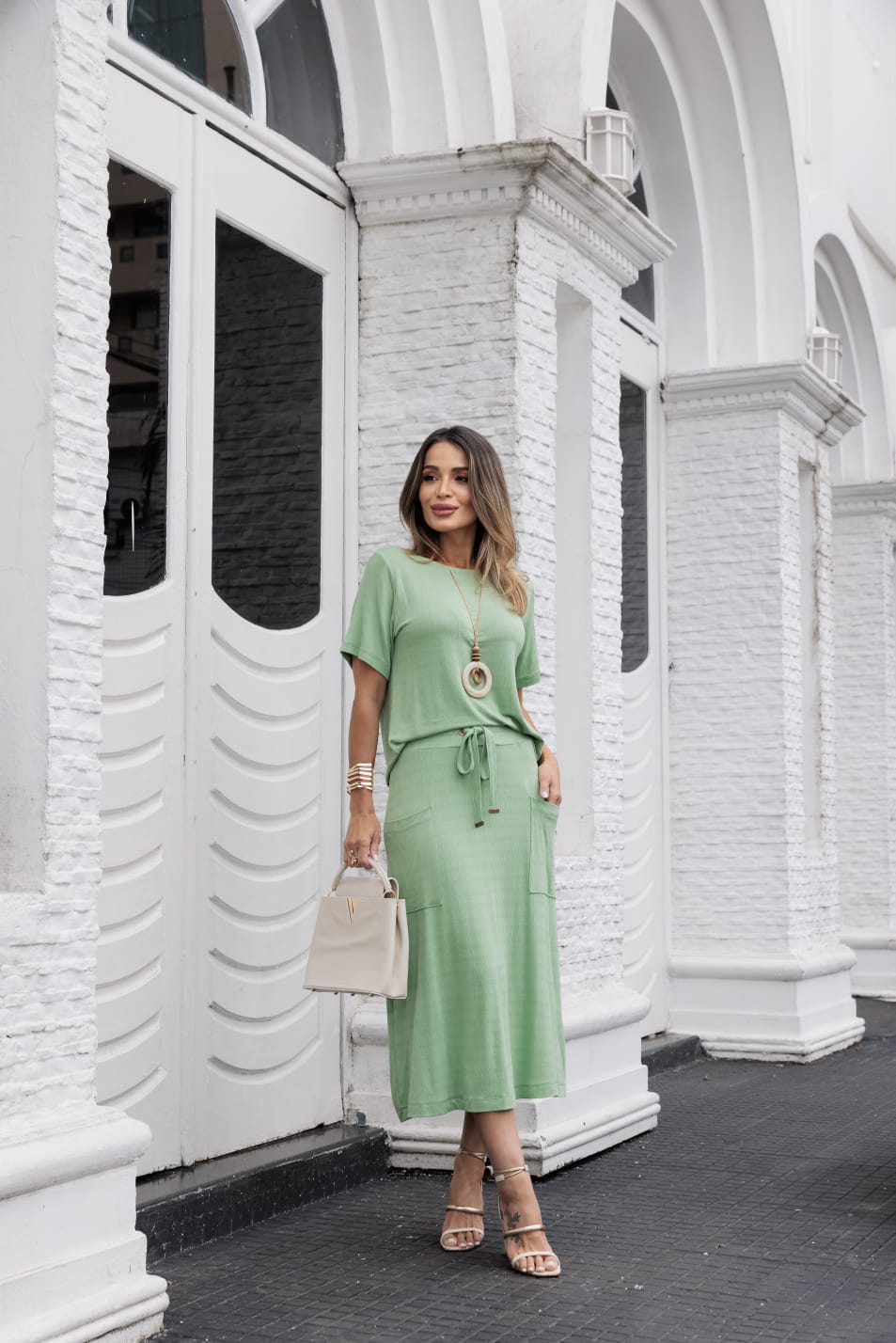 Conjunto Saia Asturias - Verde Menta
