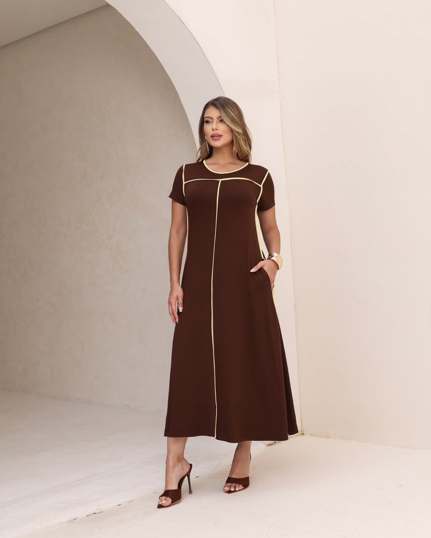 Vestido Dantas - Marrom