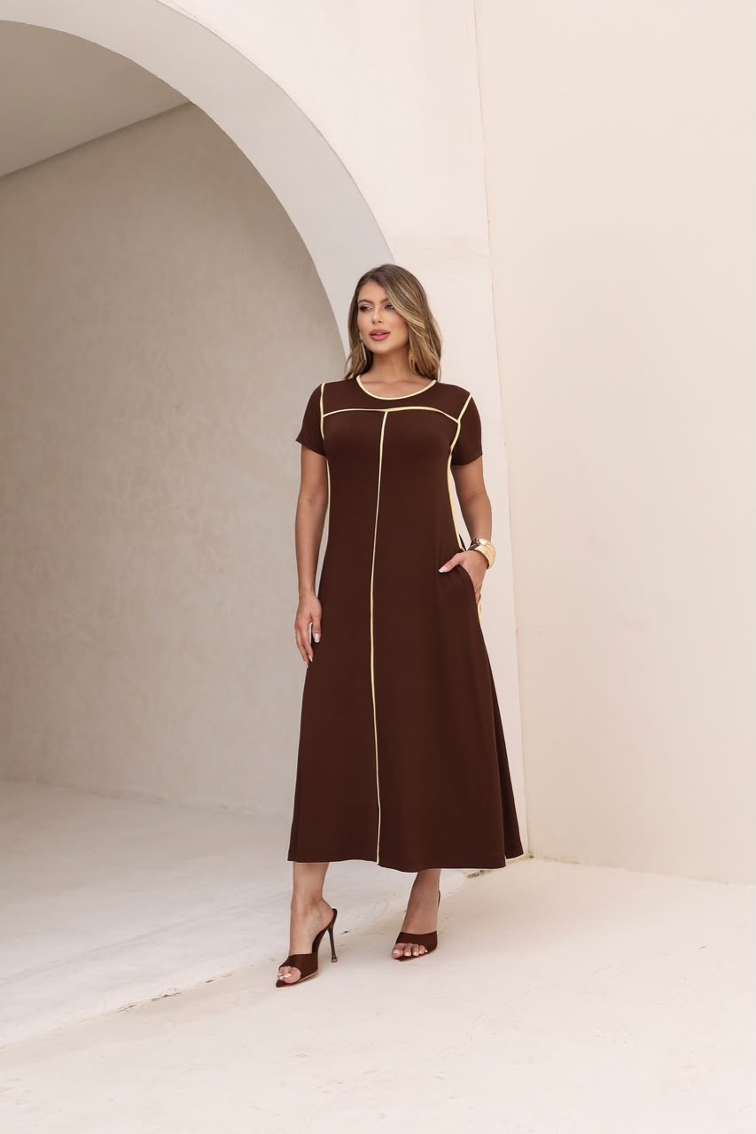 Vestido Dantas - Marrom