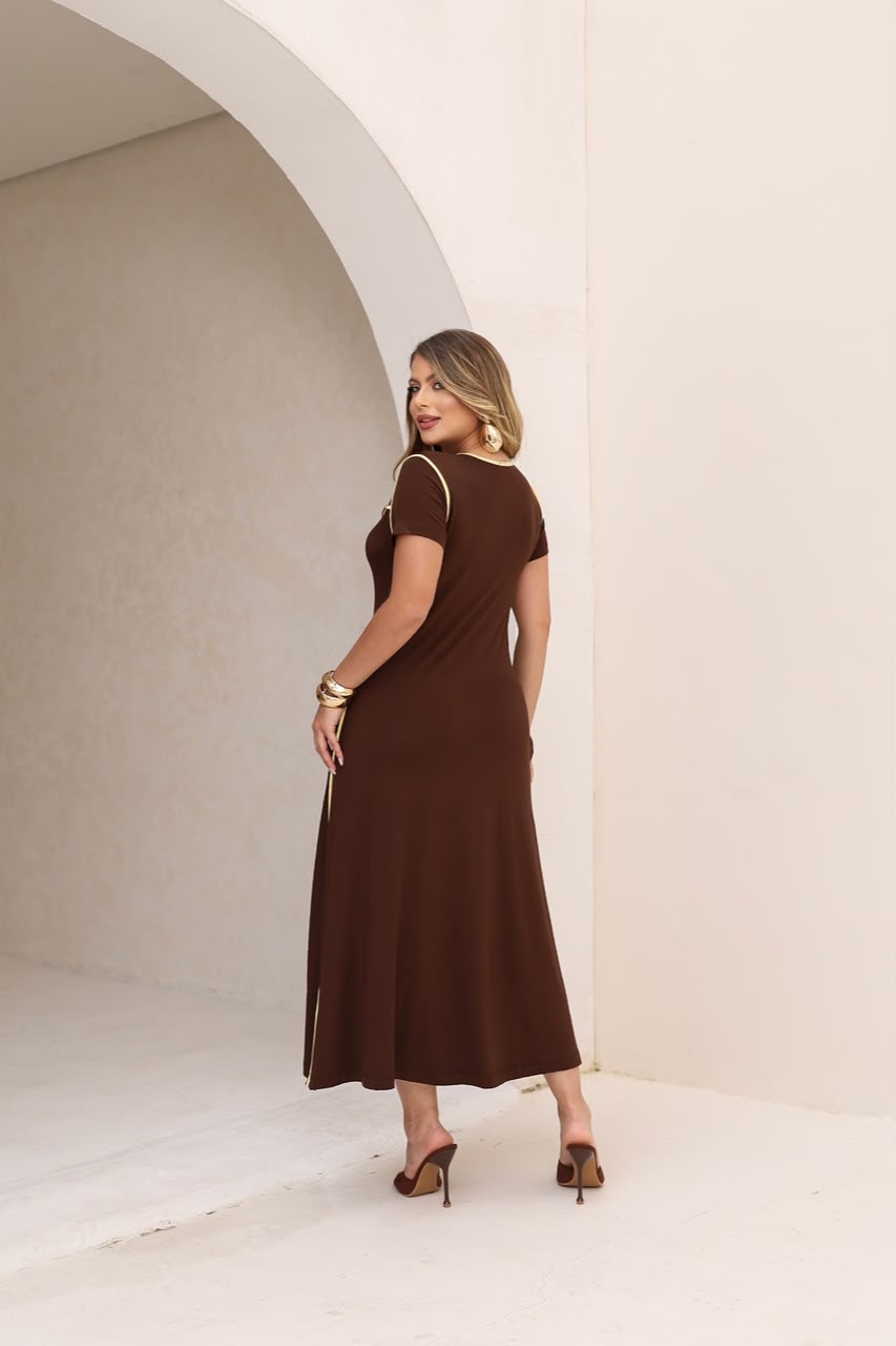 Vestido Dantas - Marrom