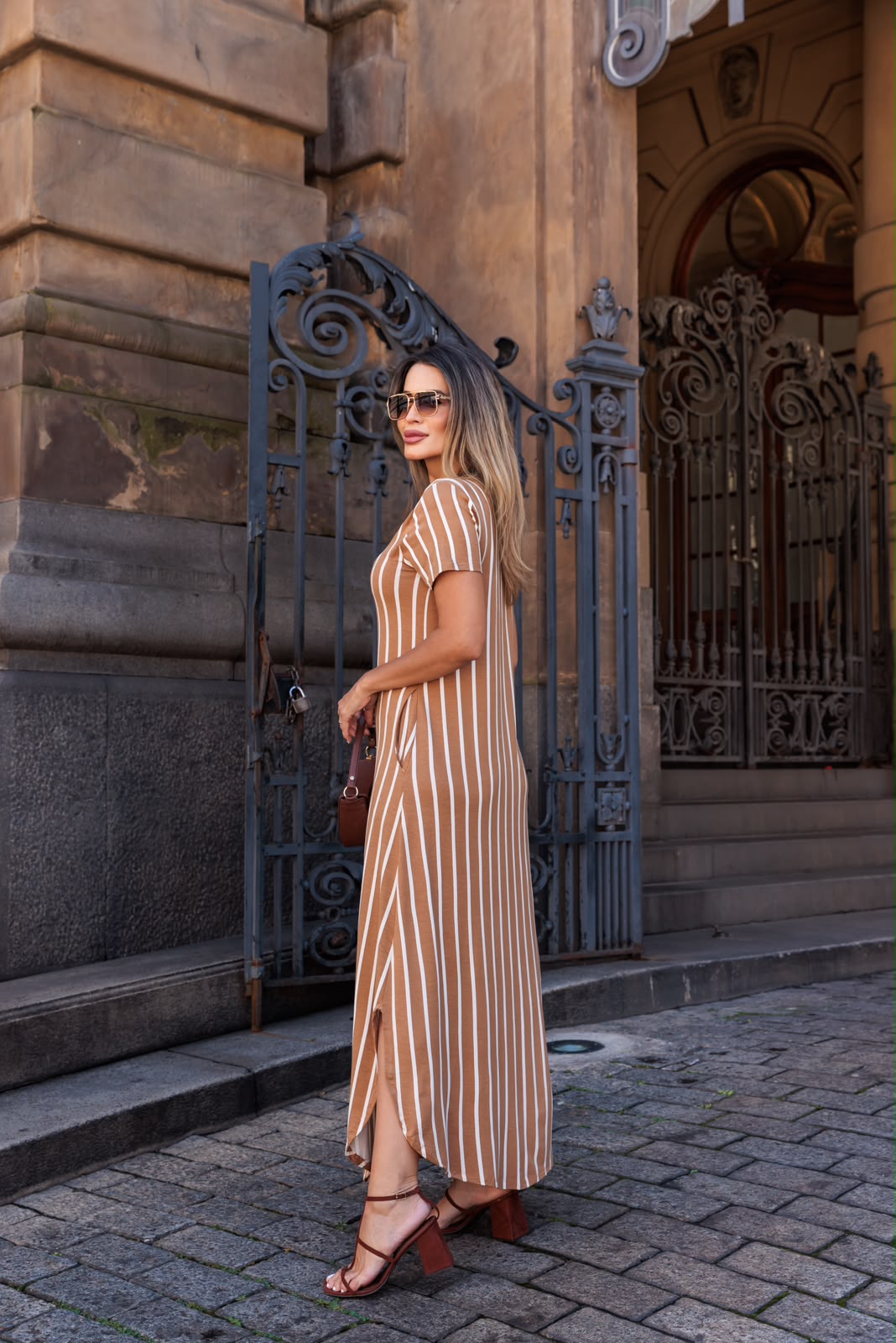 Vestido Fresh - Listrado Caramelo Claro