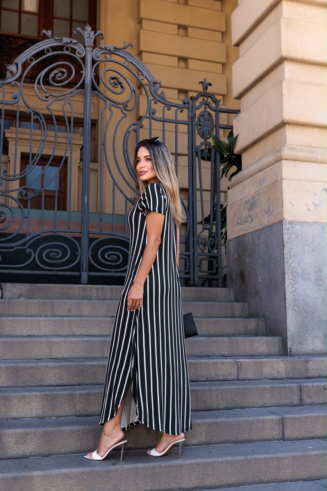 Vestido Fresh - Listrado Preto