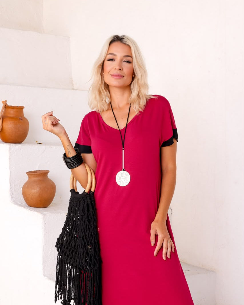 Vestido Macaé - Cereja