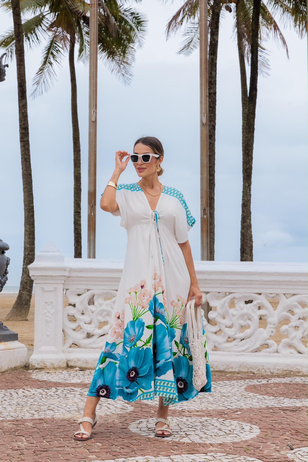 Vestido Playa - Estampado Azul