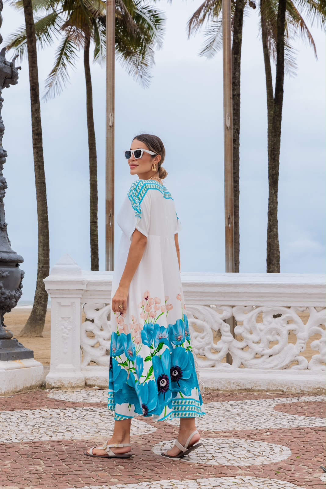 Vestido Playa - Estampado Azul
