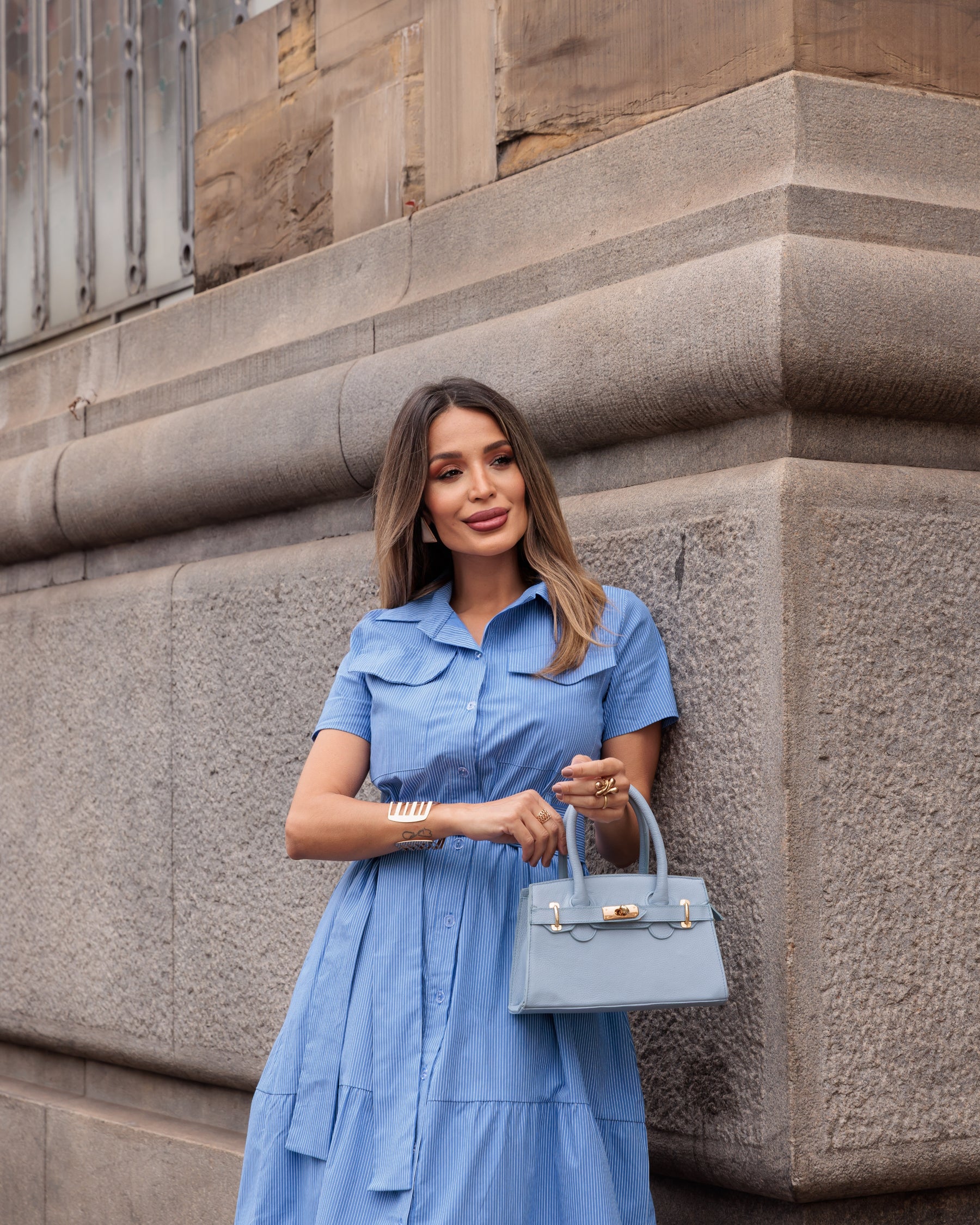 Vestido Romano - Azul Jeans