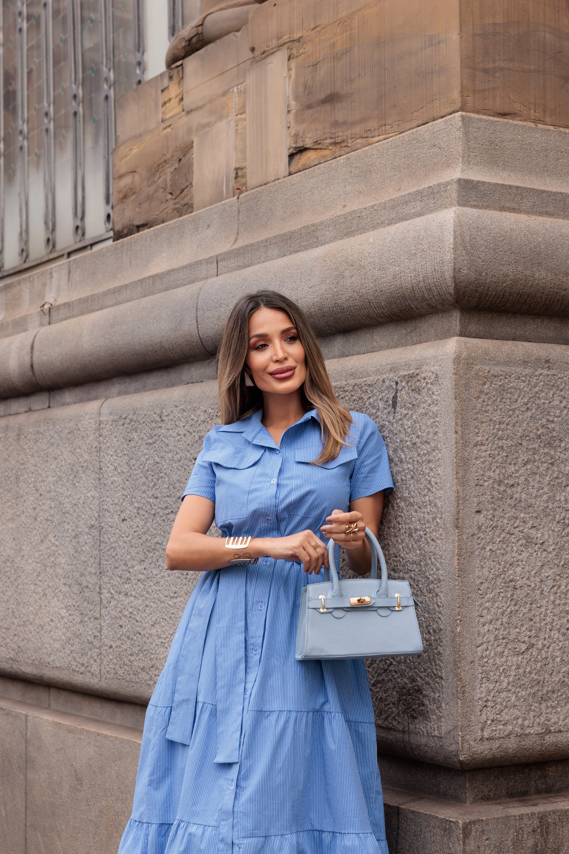 Vestido Romano - Azul Jeans