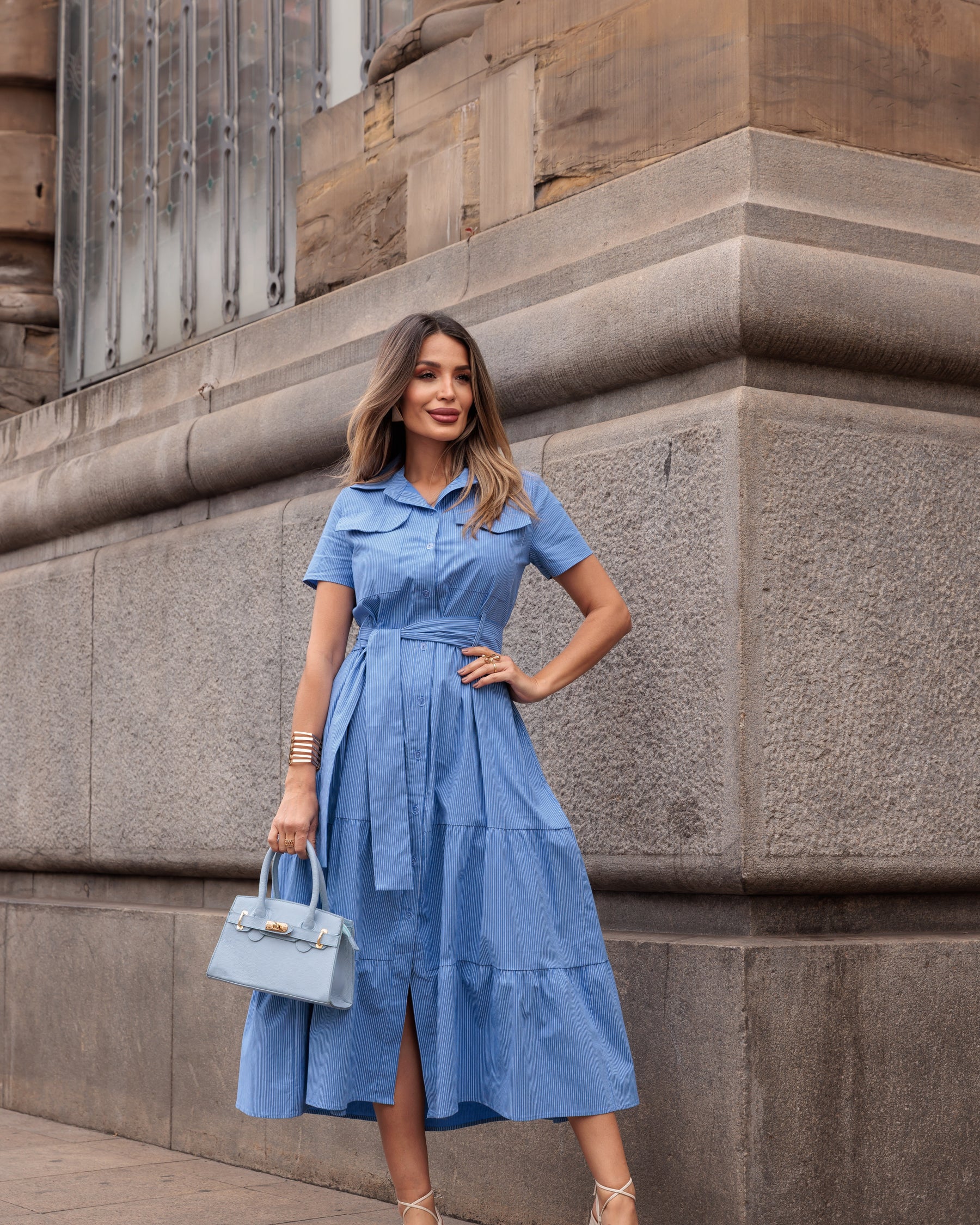 Vestido Romano - Azul Jeans