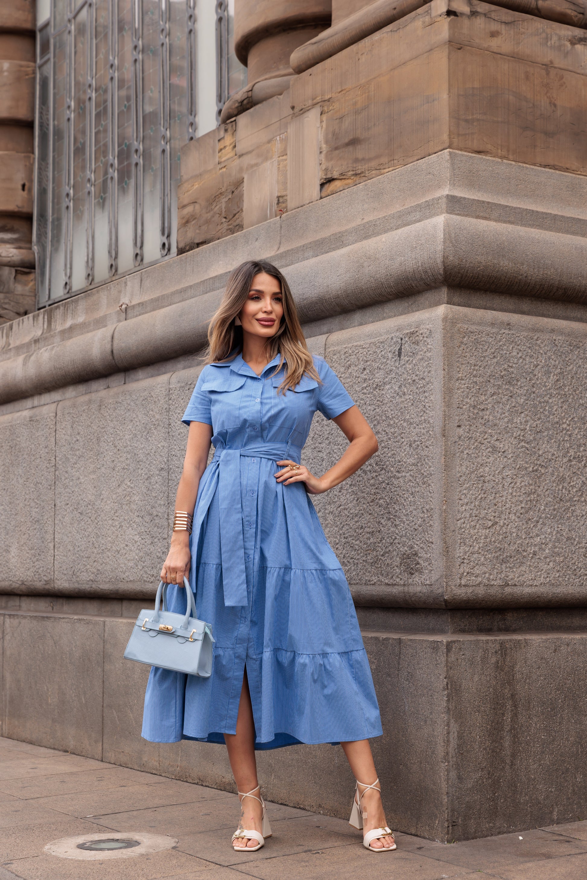 Vestido Romano - Azul Jeans