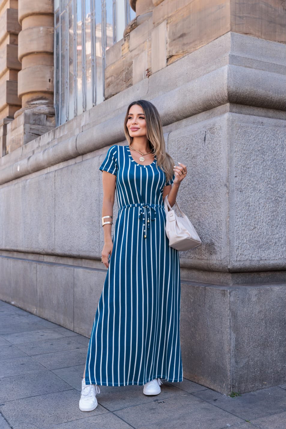 Vestido Sagitário - Listrado Azul