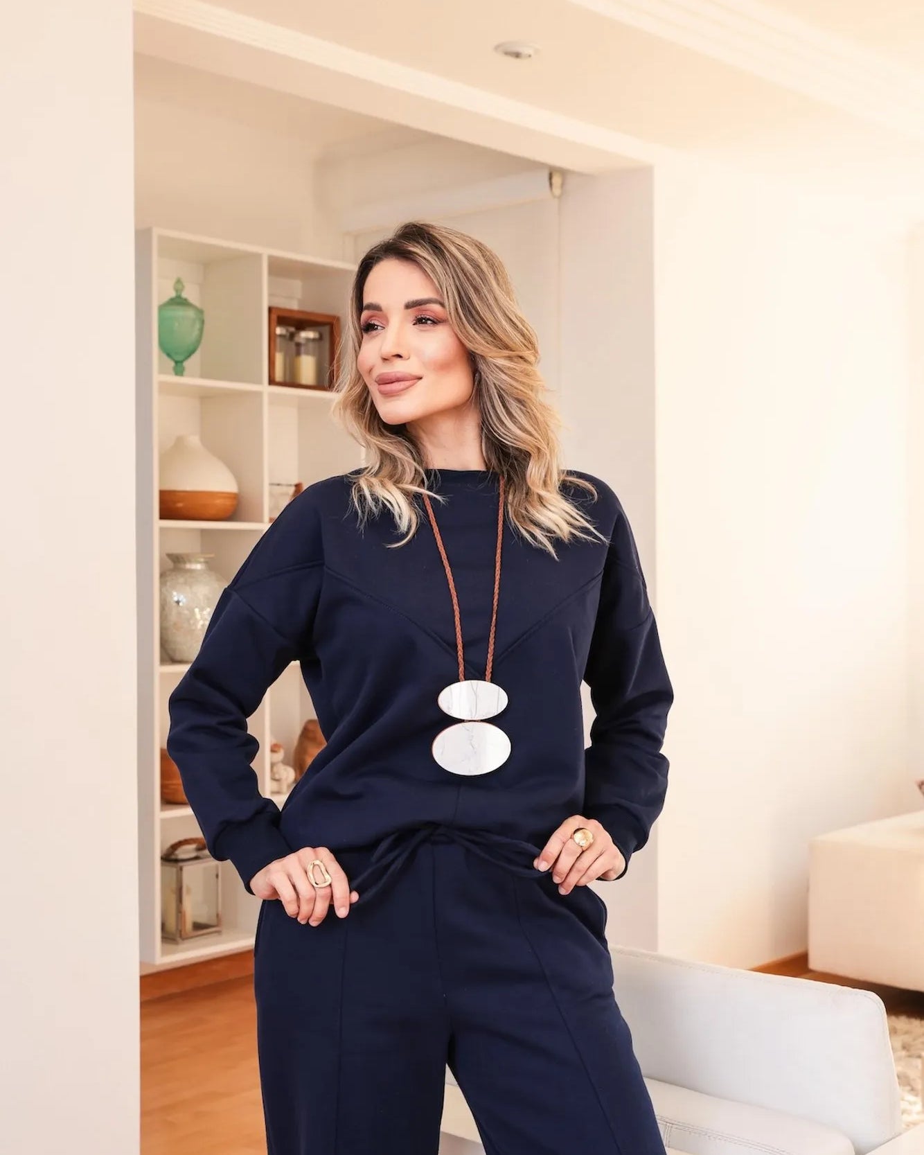 Conjunto Fendi - Azul Marinho