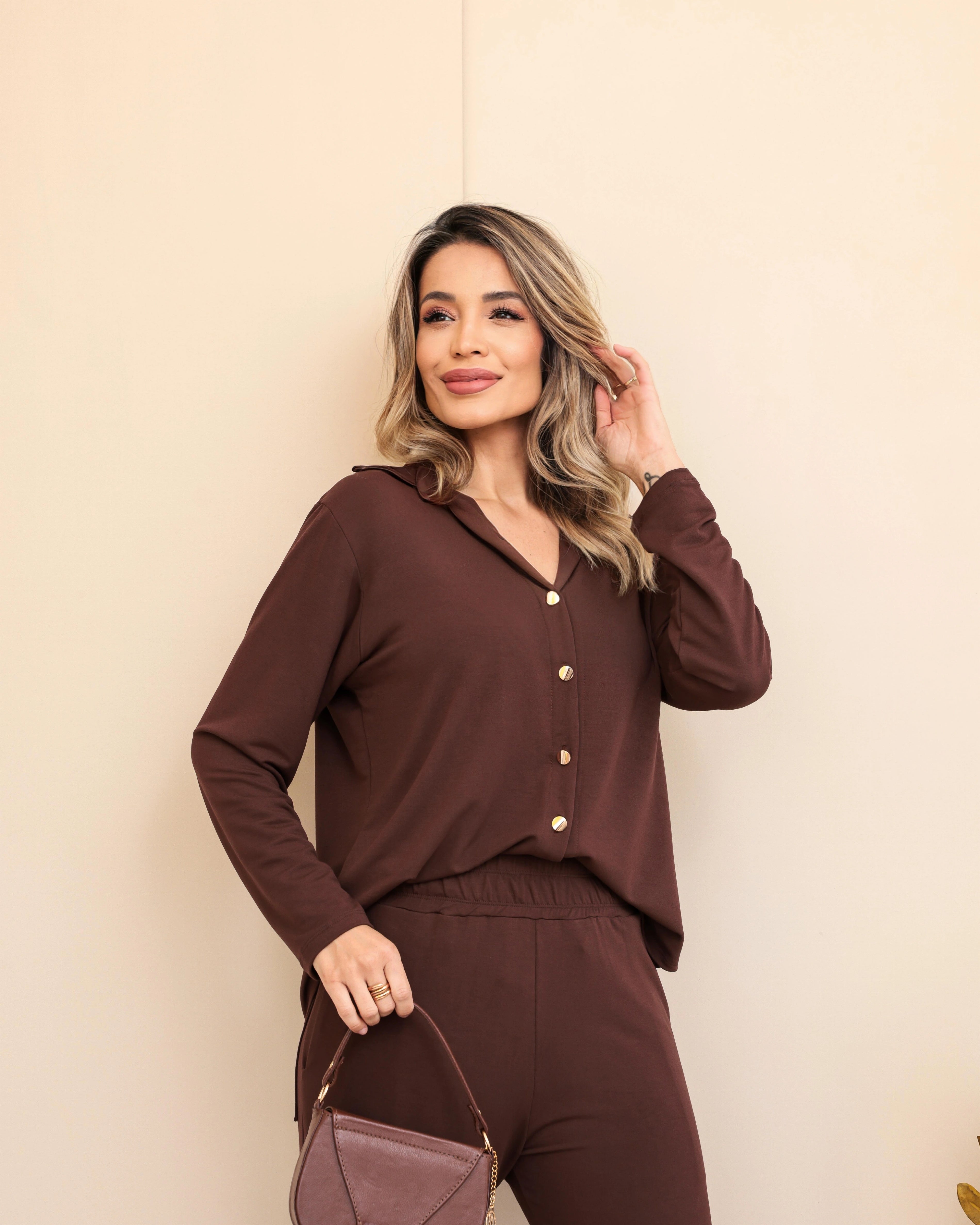 Conjunto Luminous- Marrom