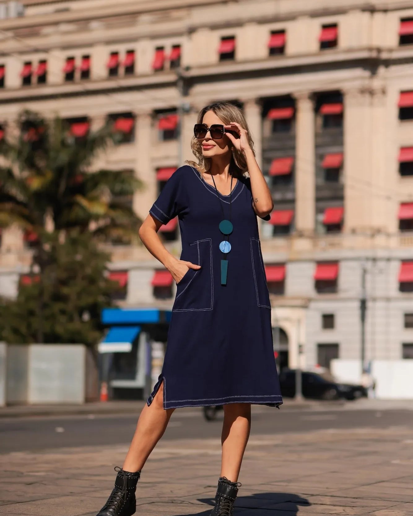 Vestido Roma - Azul Marinho