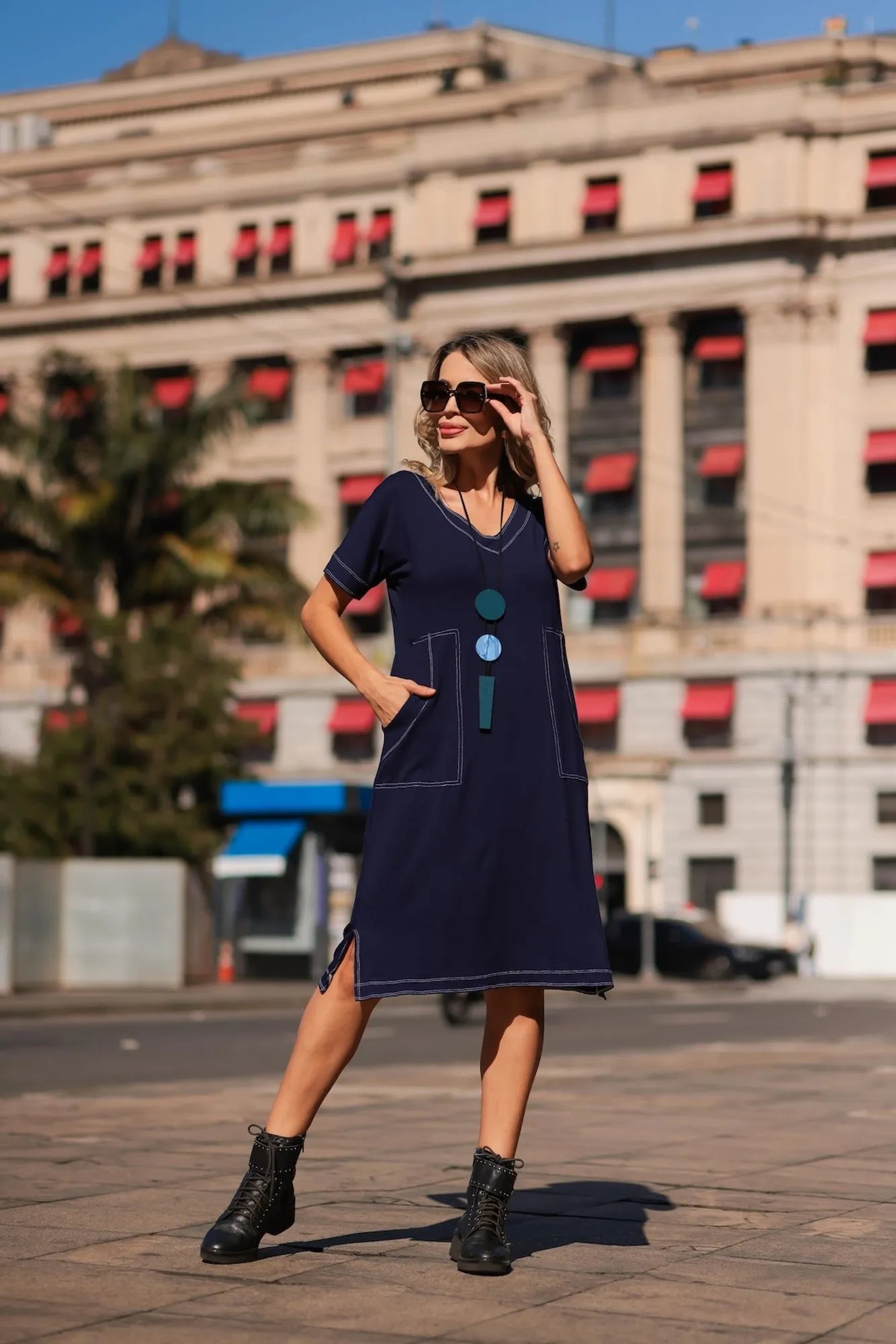 Vestido Roma - Azul Marinho