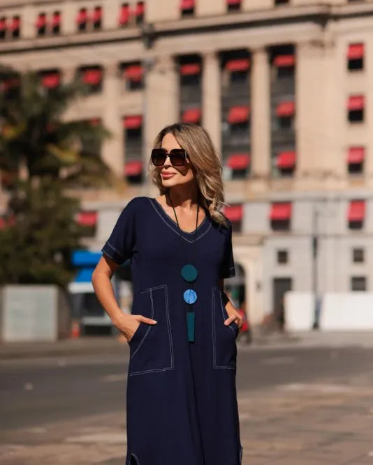Vestido Roma - Azul Marinho