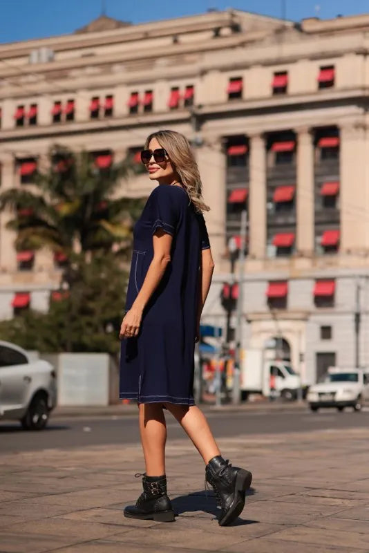 Vestido Roma - Azul Marinho