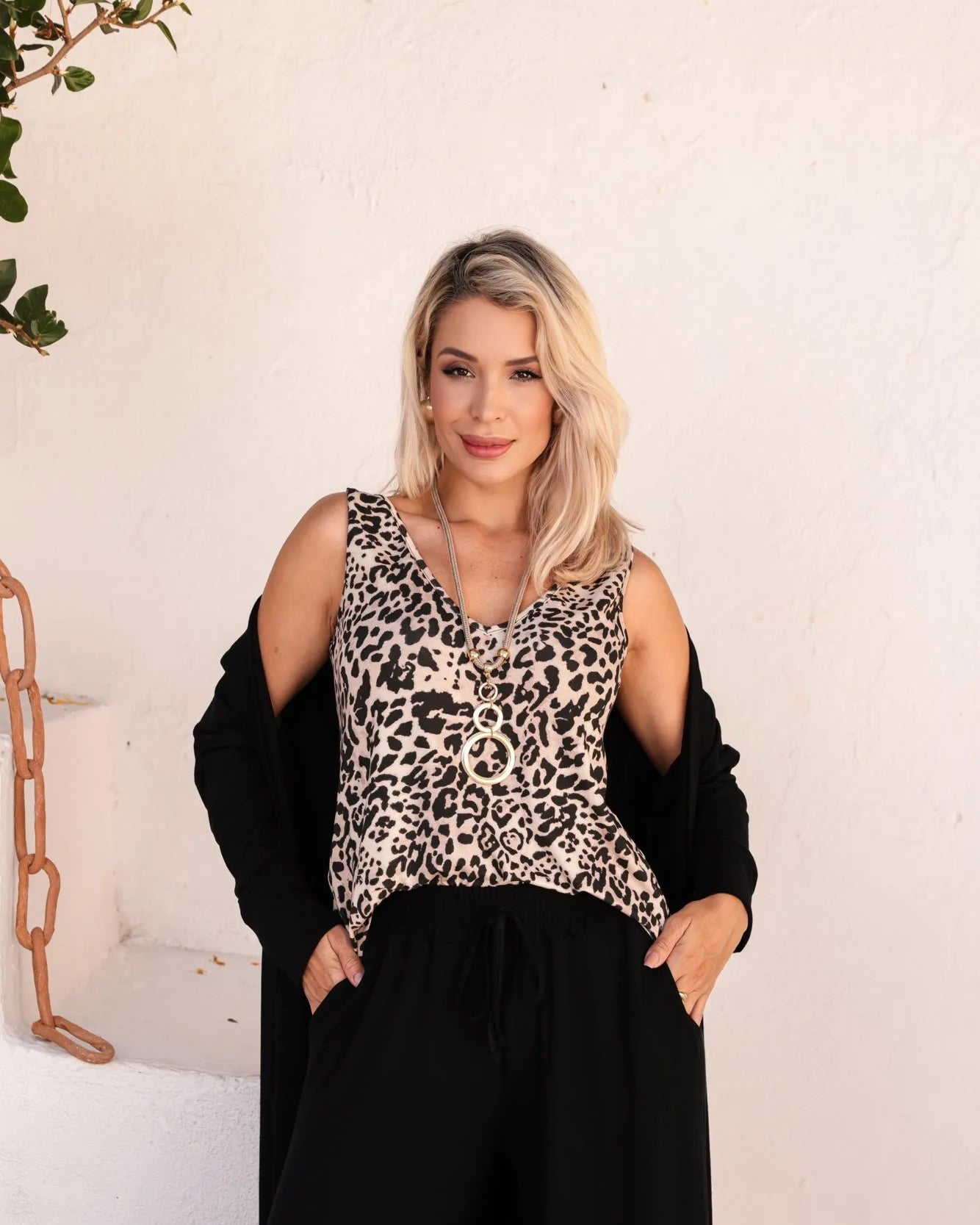 Conjunto Amalfi - Preto Regata Onça