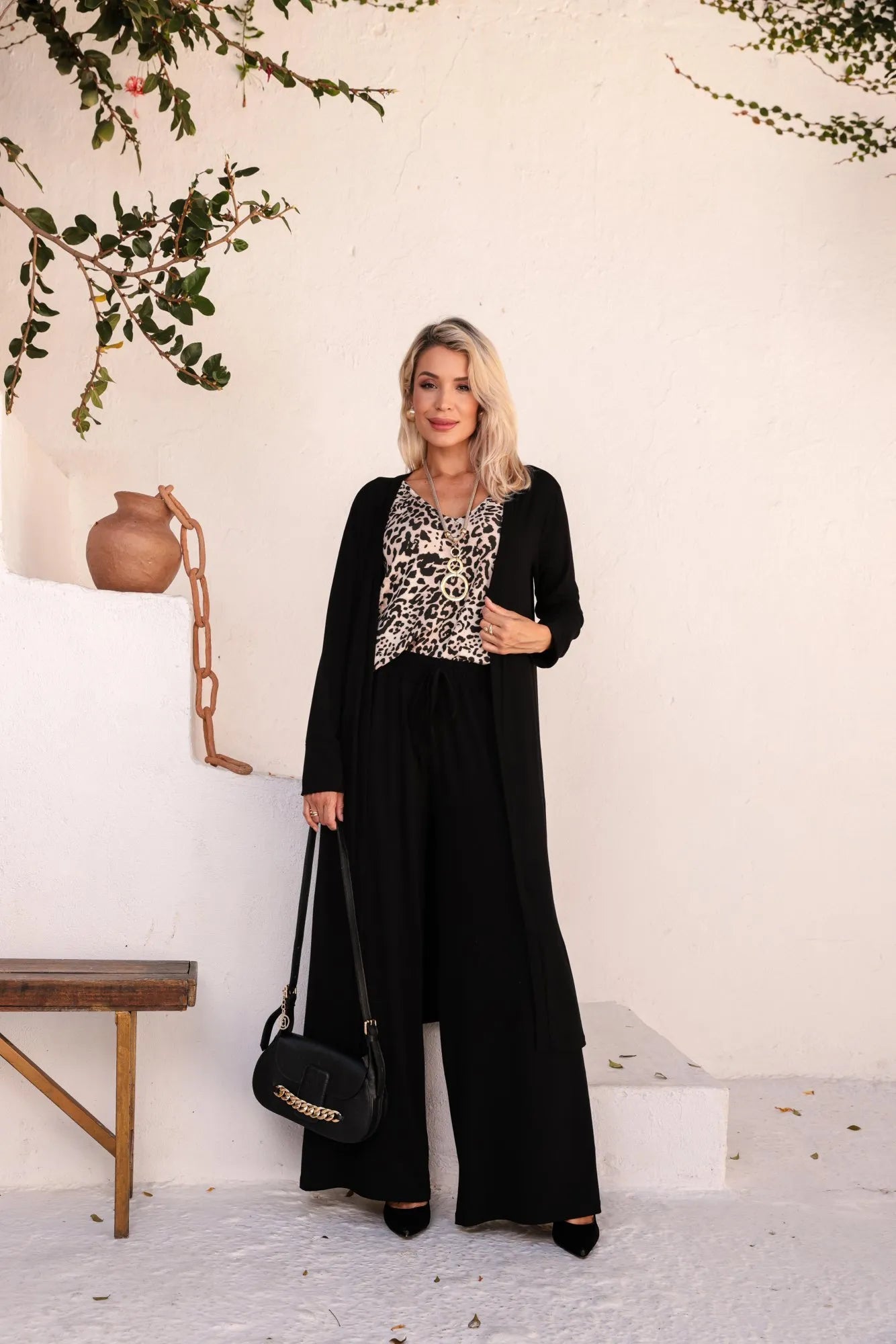 Conjunto Amalfi - Preto Regata Onça
