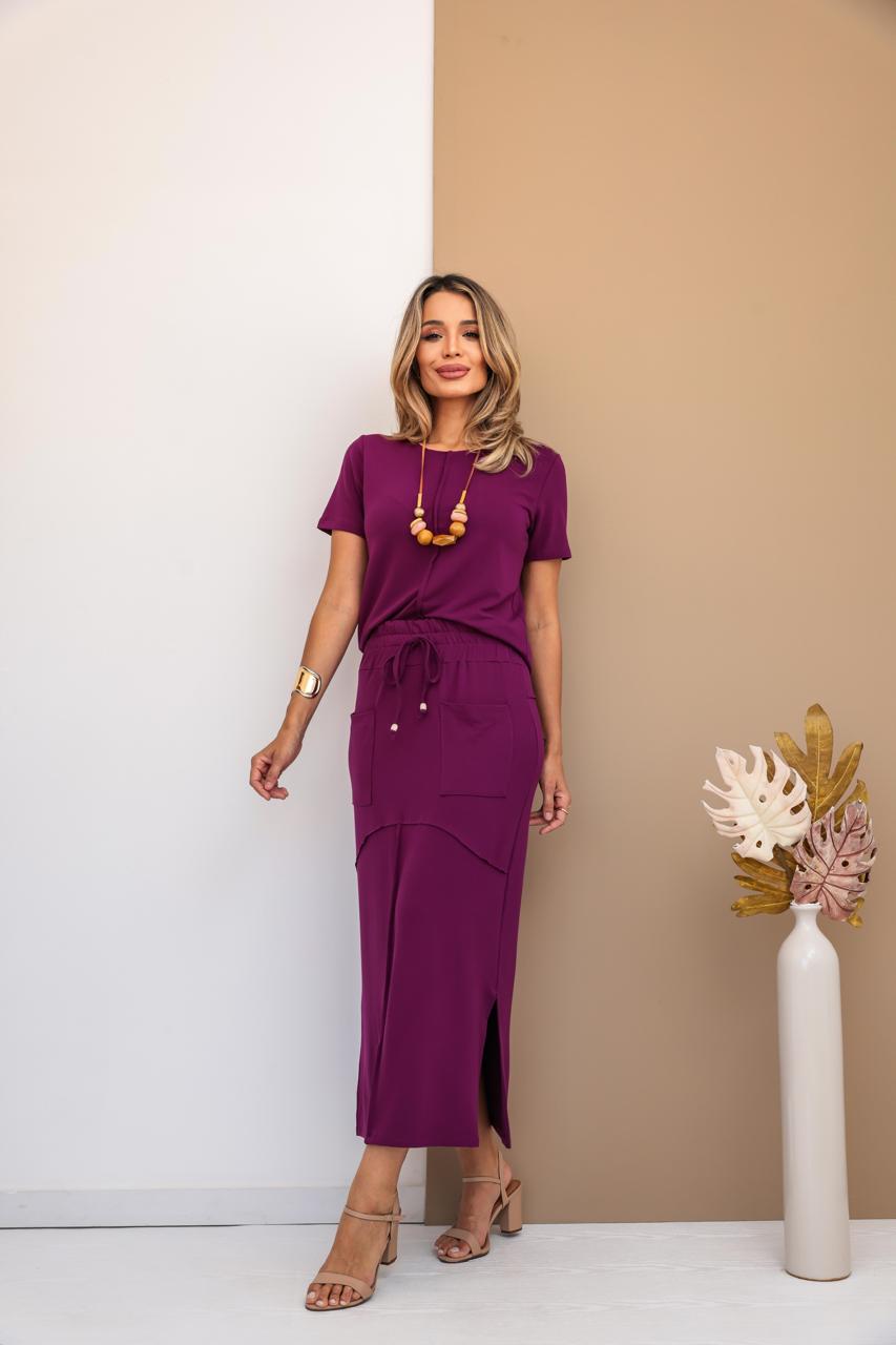 Conjunto Saia Amber - Fúscia