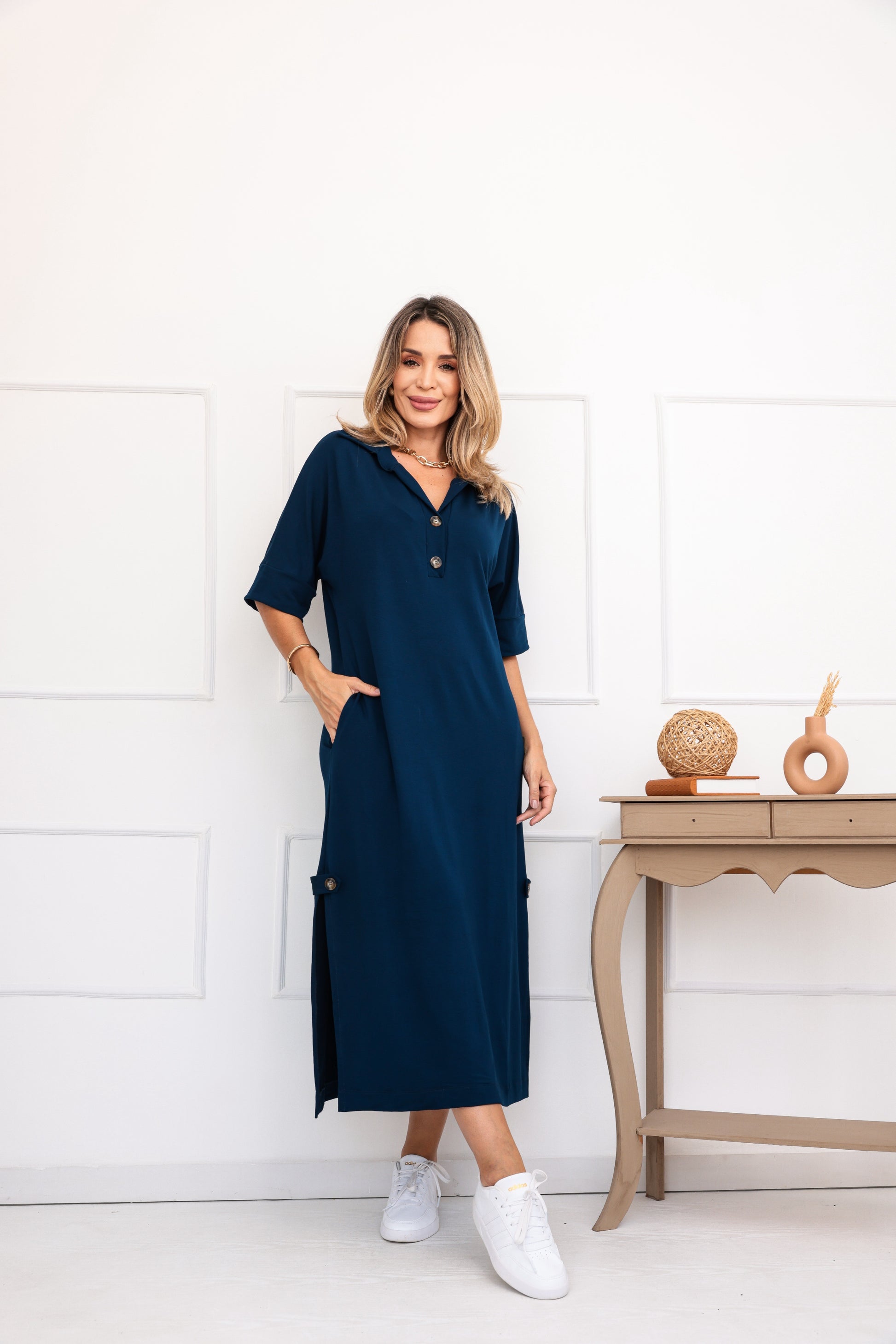 Vestido Japão - Azul Marinho