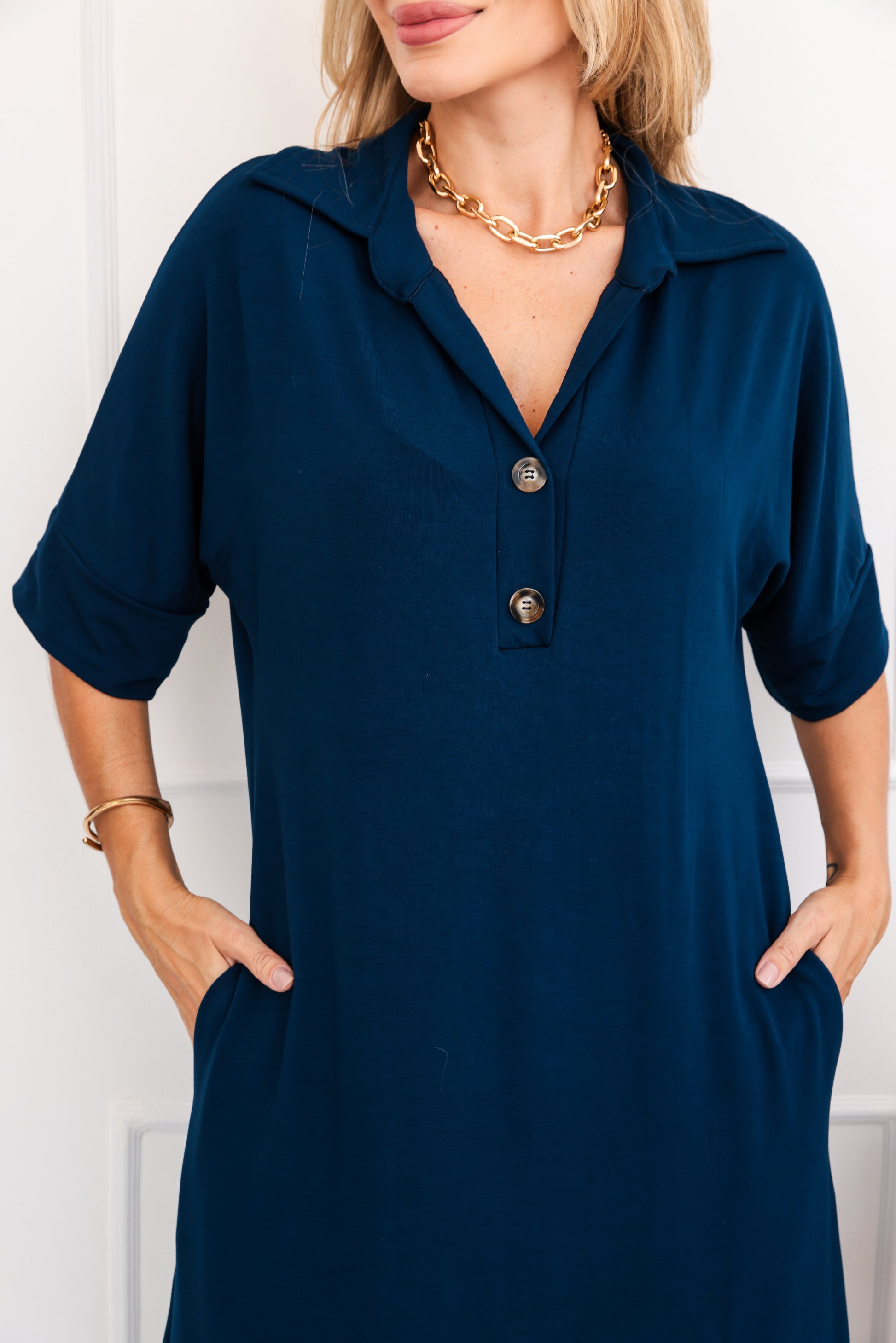 Vestido Japão - Azul Marinho