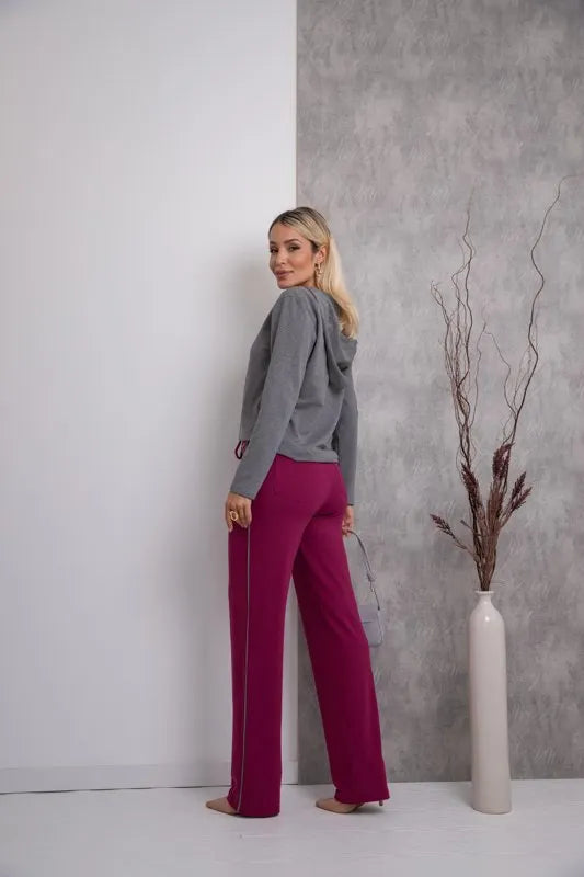 Conjunto Fashion - Cinza / Cereja