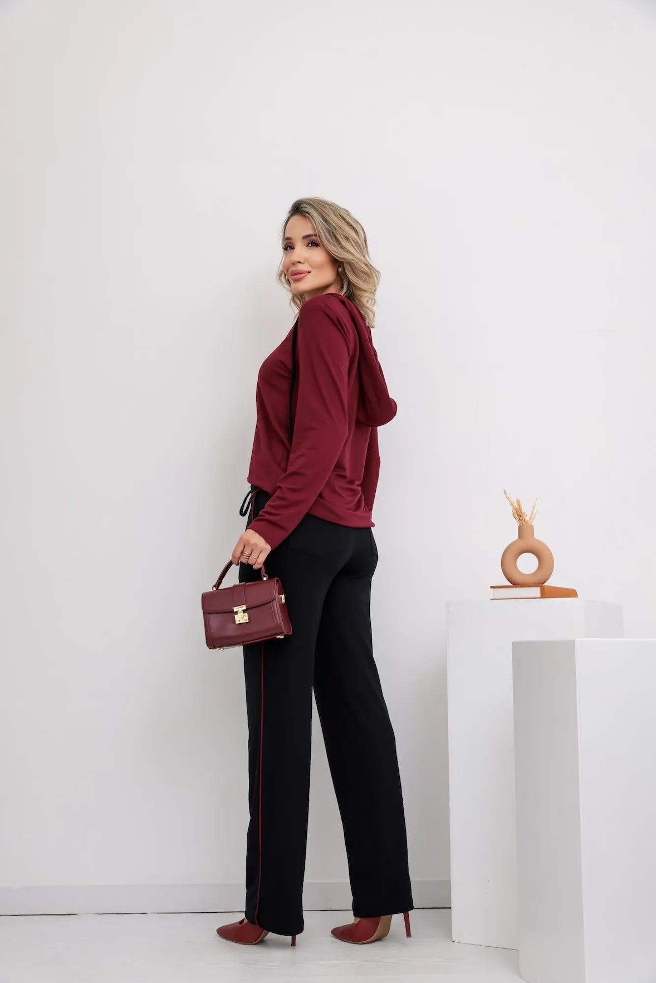 Conjunto Fashion - Marsala / Preto