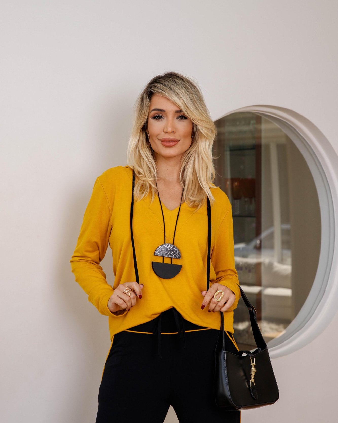 Conjunto Fashion - Mostarda / Preto