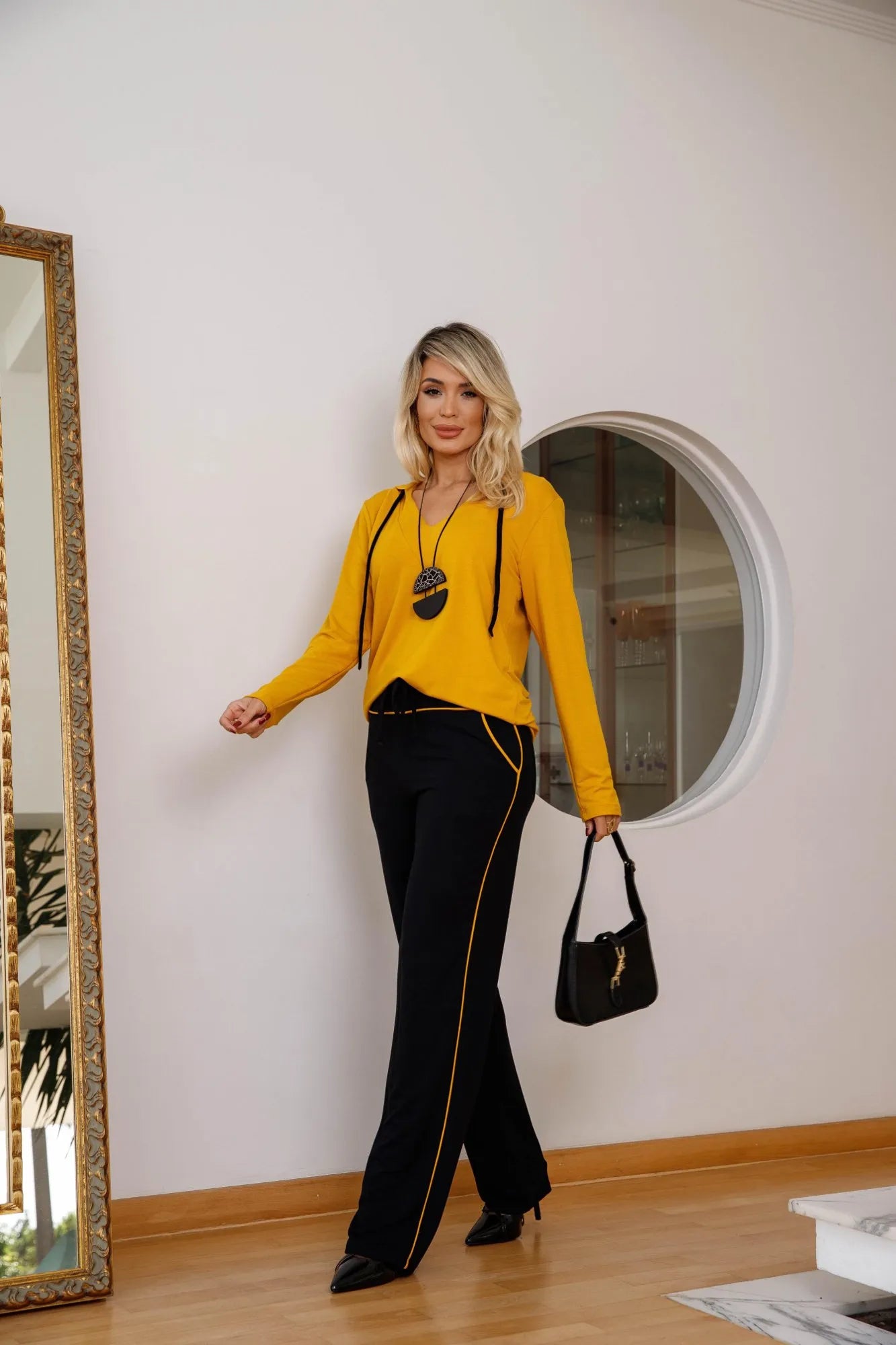 Conjunto Fashion - Mostarda / Preto