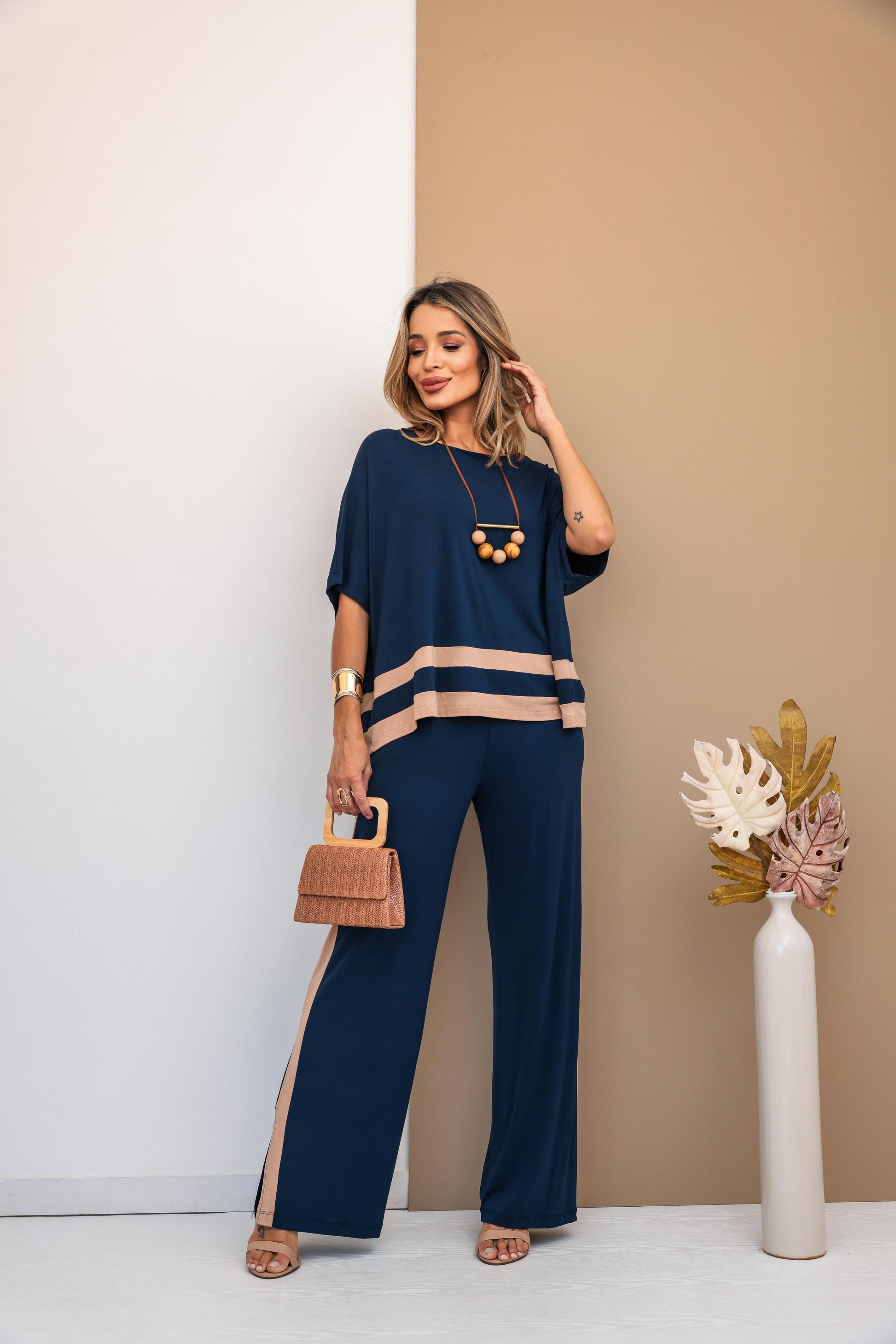 Conjunto Grécia - Azul Marinho