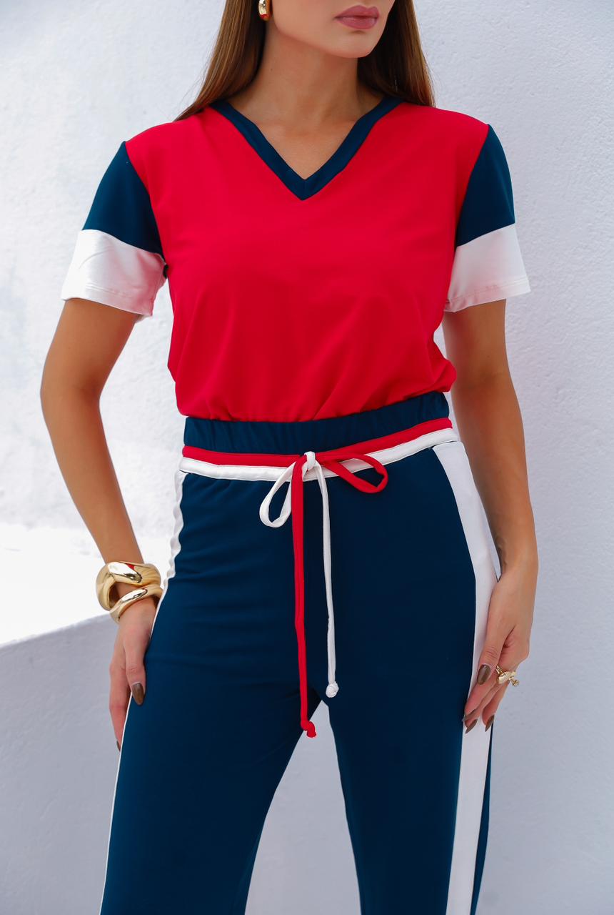 Conjunto Ícone - Marinho/Vermelho