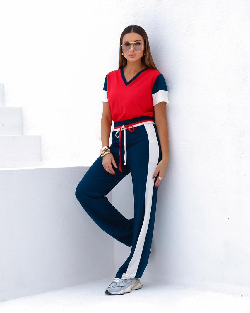 Conjunto Ícone - Marinho/Vermelho