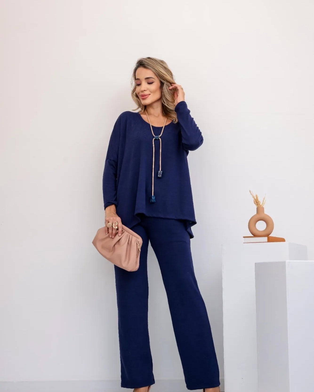 Conjunto Len - Azul Marinho