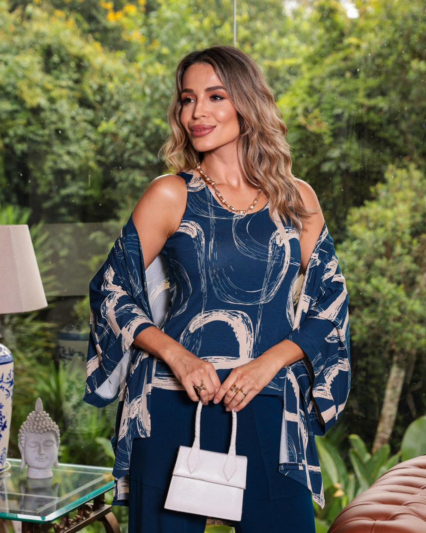 Conjunto Life - Estampado Azul Marinho