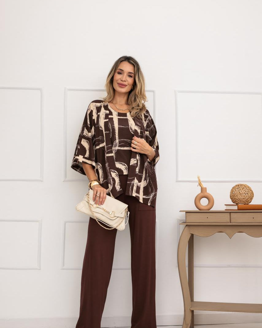Conjunto Life - Estampado Marrom