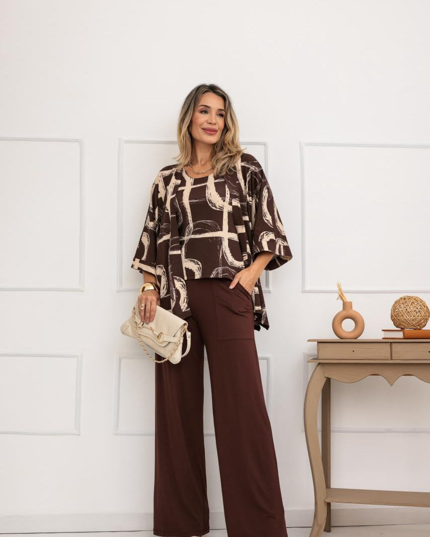 Conjunto Life - Estampado Marrom