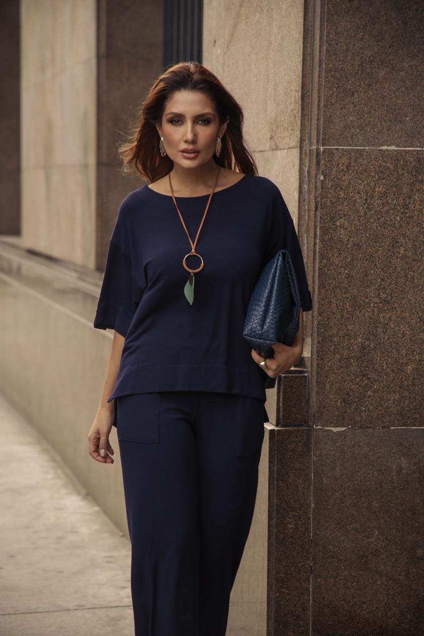 Conjunto Linear - Azul Marinho