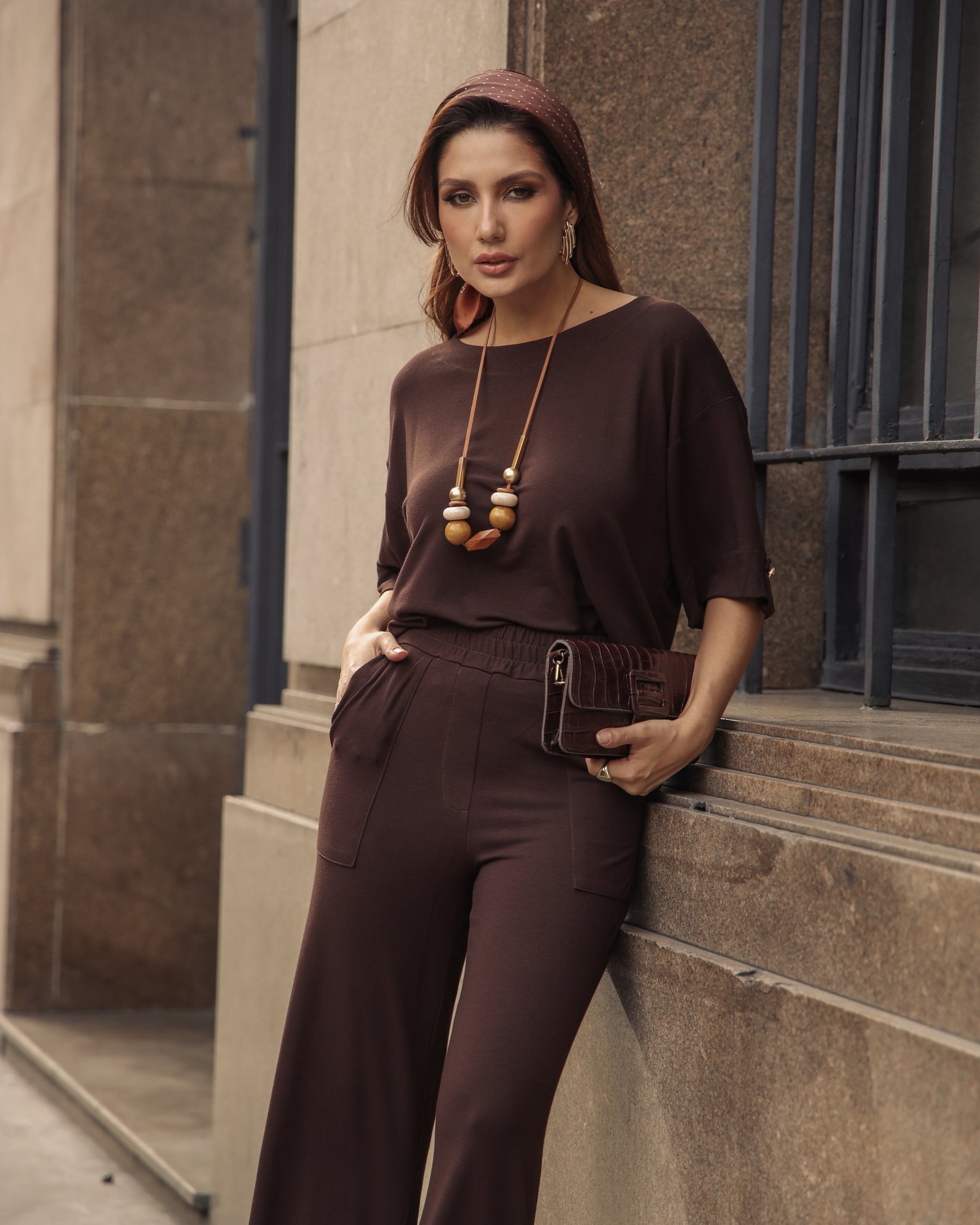 Conjunto Linear - Marrom