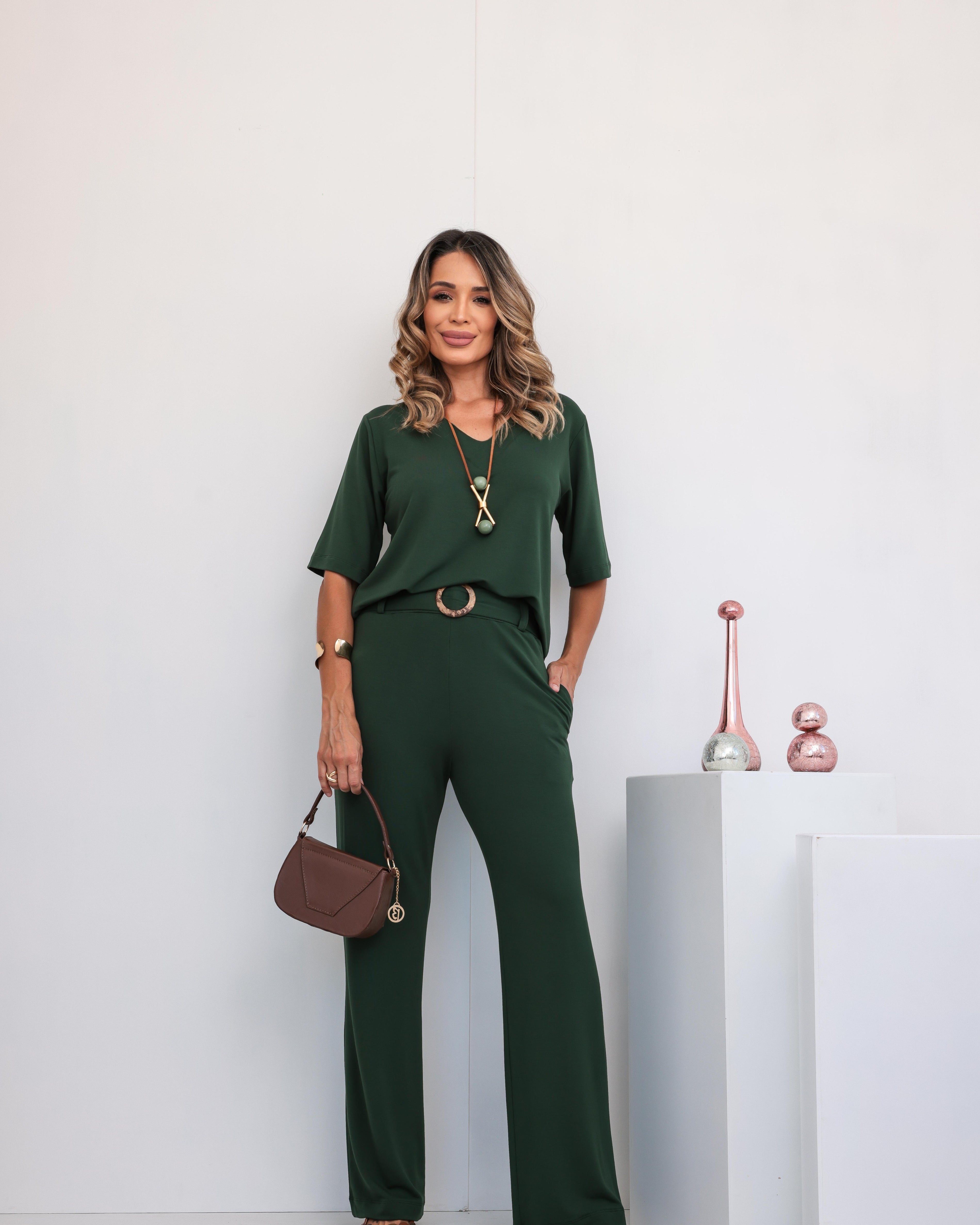 Conjunto Lótus - Verde Musgo