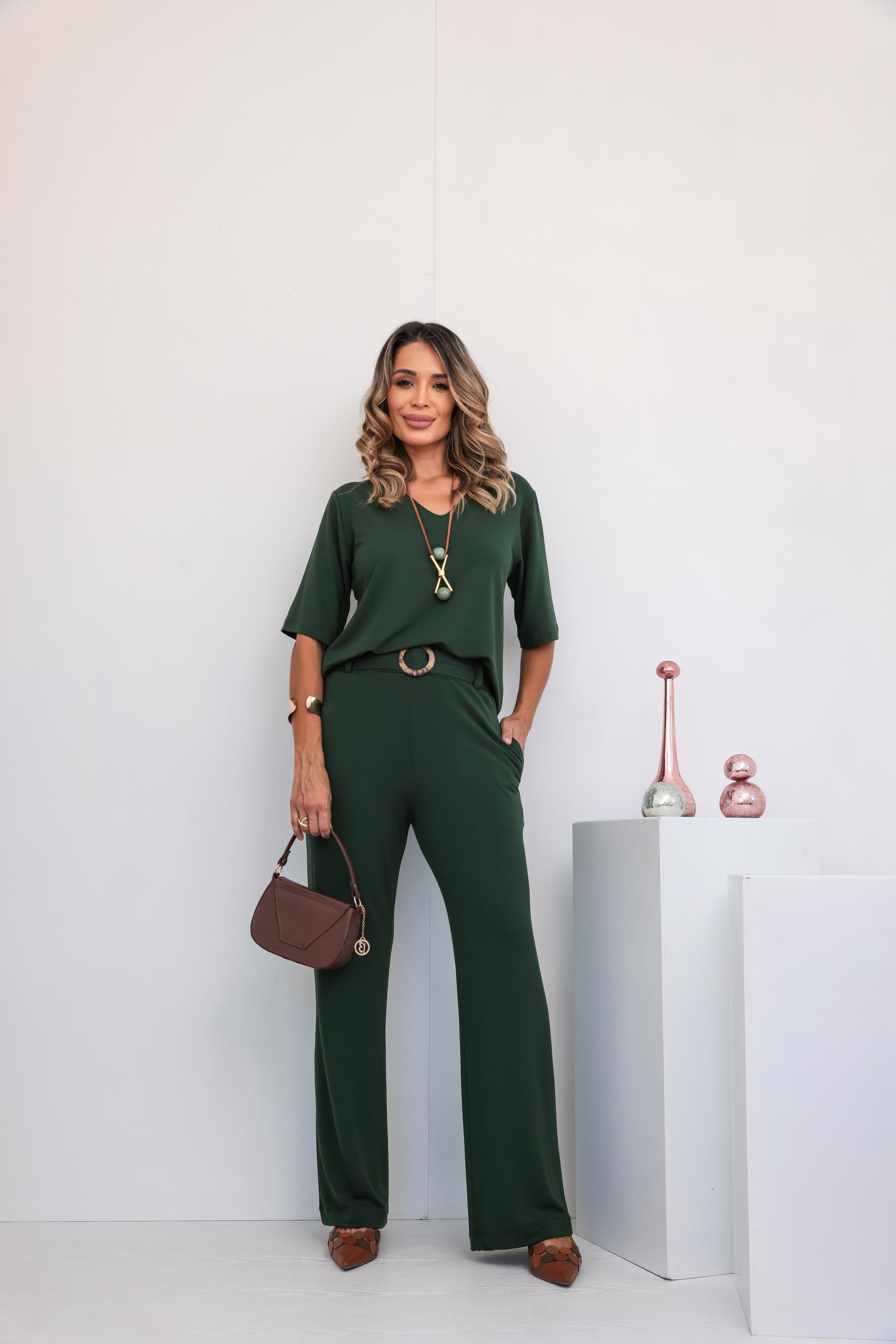 Conjunto Lótus - Verde Musgo