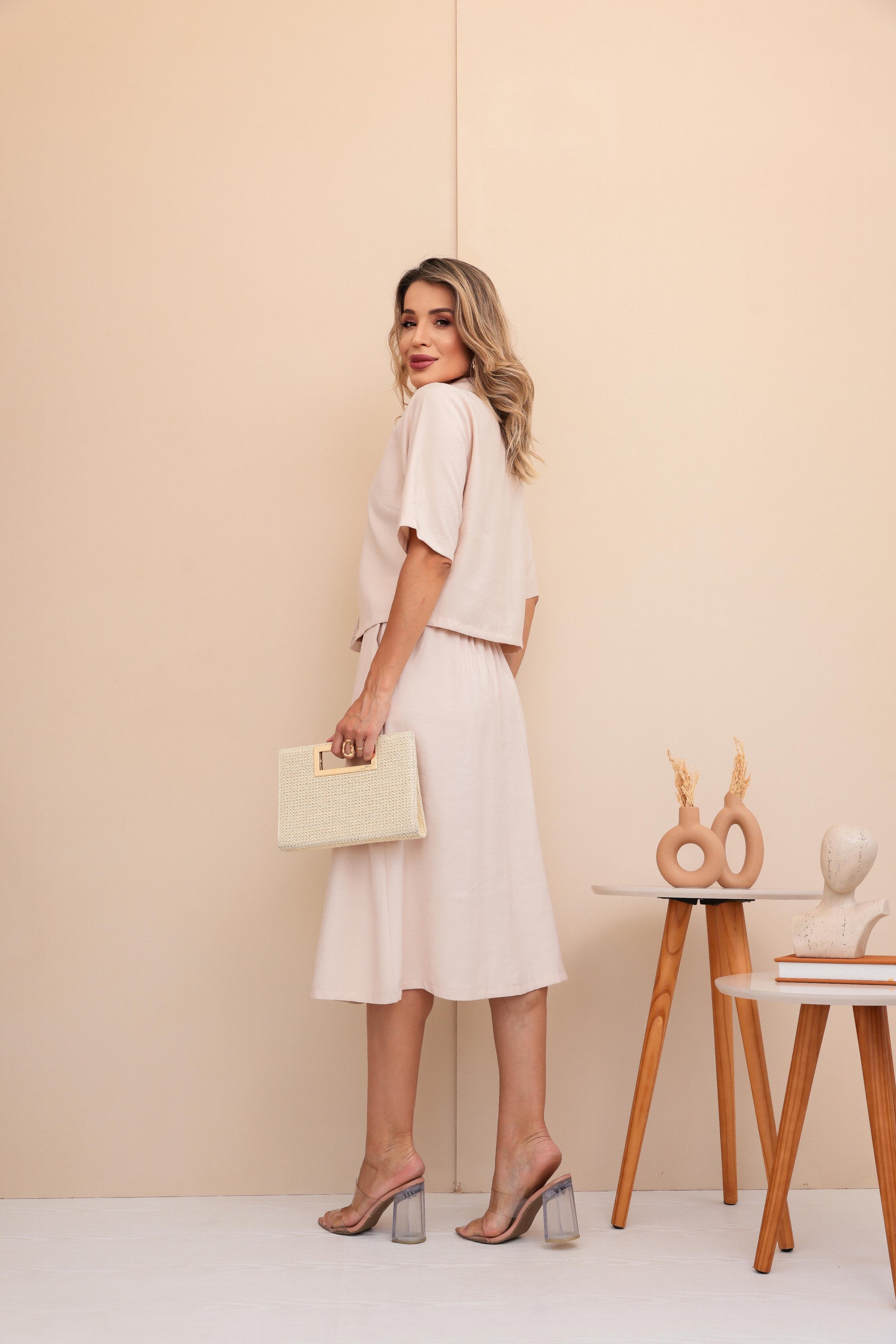 Conjunto Saia Mel - Off White