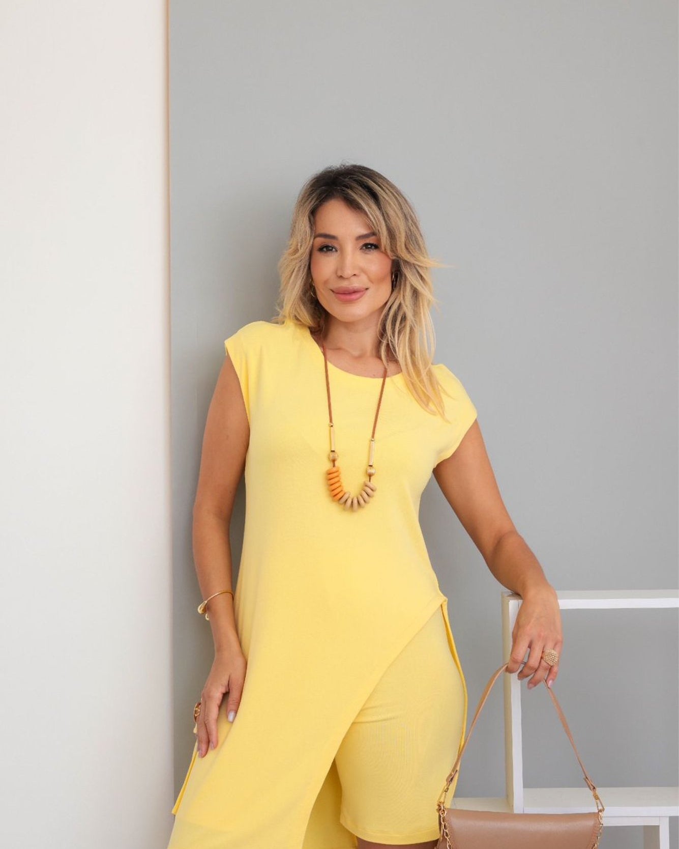 Conjunto Mini Veste - Amarelo